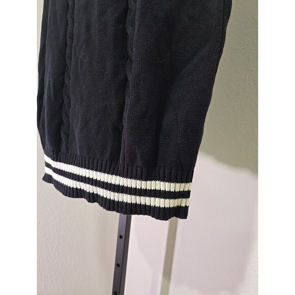 Black Cable Knit Sweater Vest Mens XL Cotton Fall Winter Preppy Golf Collegiate - Picture 3 of 7